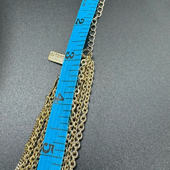 Catherine Malandrino Stunning Gold Tone Multilayer Long Necklace - Picture 9 of 12